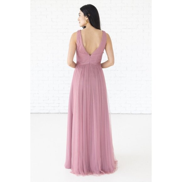 Long Tulle Bridesmaid Dress. Morganite. Size 2X - Picture 2 of 5
